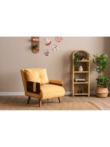 Scandinavia Concept Slaapbank "Cosmo Single" mosterdgeel - (B)77 x (H)82 x (D)70 cm