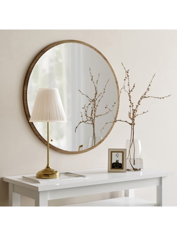 Scandinavia Concept Wandspiegel "Ayna Ceviz" in Hellbraun - Ø 60 cm