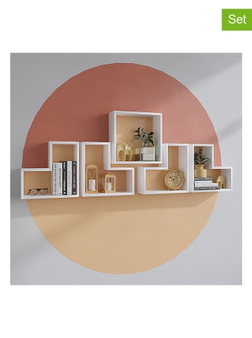 Scandinavia Concept 5-delige set: wandmeubels "Elitra" wit - (B)180 x (H)59 x (D)15 cm