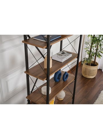 Scandinavia Concept Bücherregal ''Elysian'' in Schwarz/ Braun - (B)90 x (H)180 x (T)33,5 cm