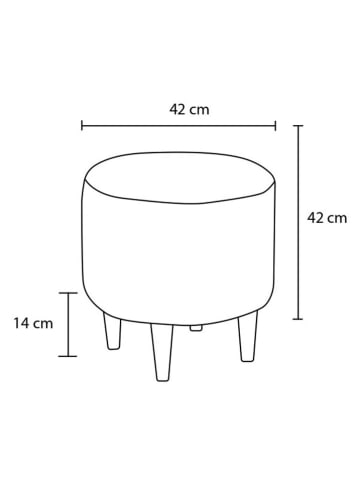Scandinavia Concept Hocker "Findik Gabbana" w kolorze kremowym - wys. 42 x Ø 42 cm