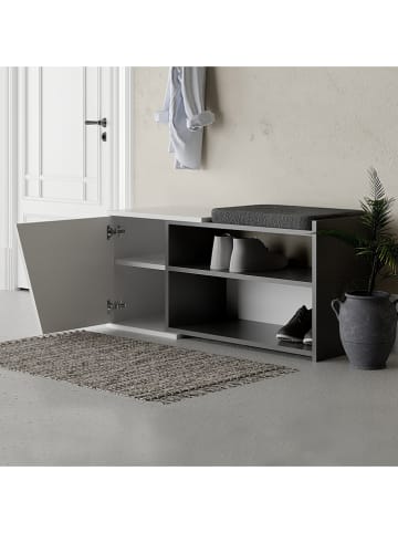 Scandinavia Concept Schuhregal "Fiona" in Weiß/ Anthrazit - (B)104 x (H)47 x (T)37 cm
