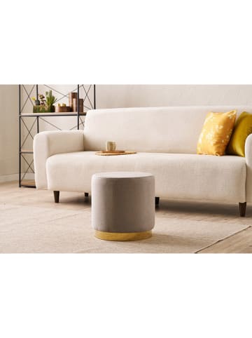 Scandinavia Concept Pouf "Göcek" in Hellbraun - (H)40 x Ø 40 cm
