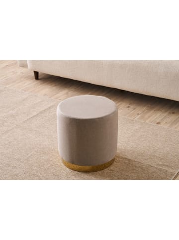 Scandinavia Concept Pouf "Göcek" in Hellbraun - (H)40 x Ø 40 cm