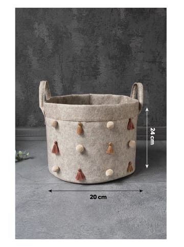 Scandinavia Concept Aufbewahrungskorb "KALS-03778" in Beige - (H)24 x Ø 20 cm