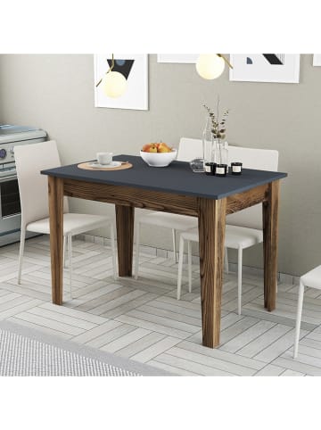 Scandinavia Concept Eetkamertafel "Kiev" antraciet/bruin - (B)110 x (H)75 x (D)72 cm
