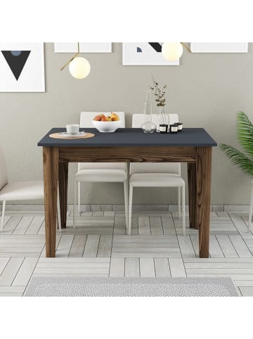 Scandinavia Concept Eetkamertafel "Kiev" antraciet/bruin - (B)110 x (H)75 x (D)72 cm