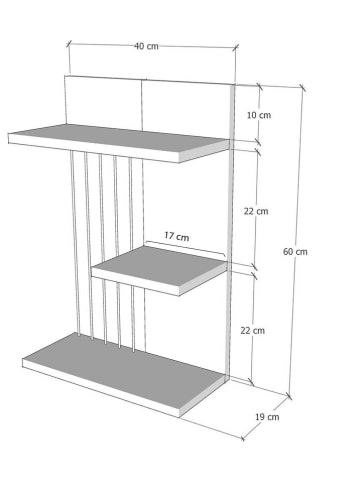 Scandinavia Concept Wandmeubel wit - (B)40 x (H)60 x (D)19 cm