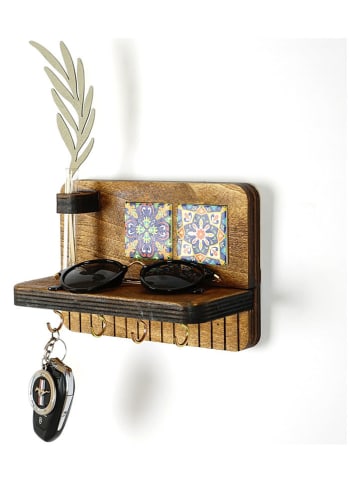 Scandinavia Concept Regał ścienny w kolorze jasnobrązowo-czarnym - 14 x 20 x 9 cm