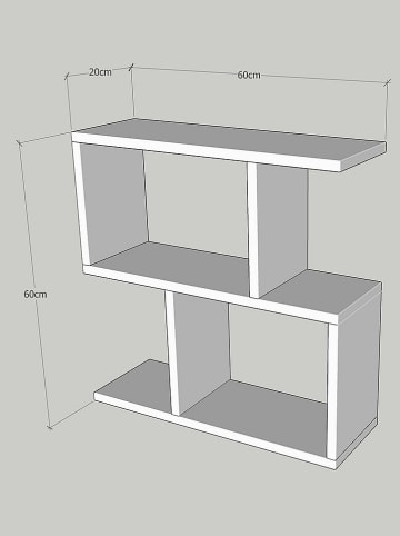 Scandinavia Concept Bijzettafel "Life" wit - (B)69 x (H)60 x (D)20 cm