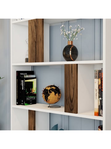 Scandinavia Concept Regał "Lima" w kolorze biało-brązowym na książki - 90 x 180 x 20 cm