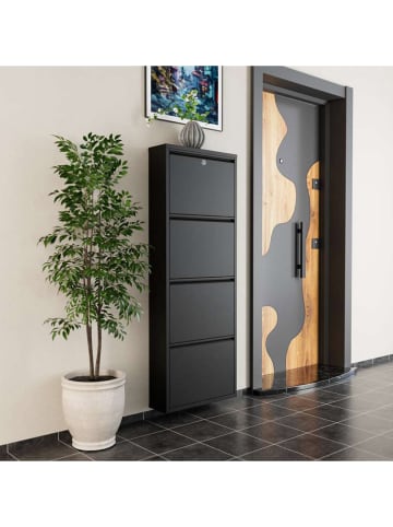 Scandinavia Concept Schoenenkast zwart - (B)50 x (H)136 x (D)15 cm