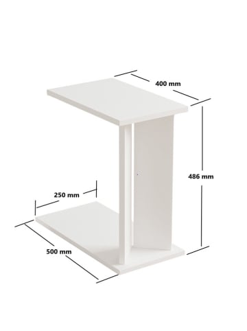 Scandinavia Concept Beistelltisch ''Lun'' in Weiß - (B)25 x (H)48,6 x (T)50 cm