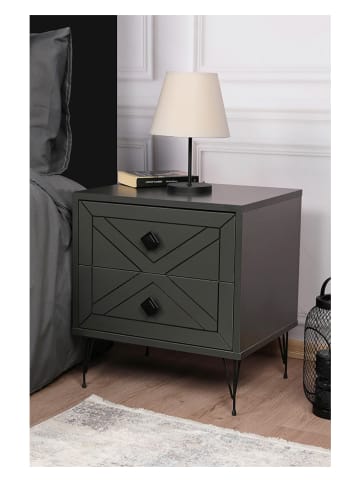 Scandinavia Concept Stolik nocny "Luna" w kolorze antracytowym - 50 x 55 x 40 cm