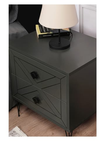 Scandinavia Concept Nachttisch "Luna" in Anthrazit - (B)50 x (H)55 x (T)40 cm
