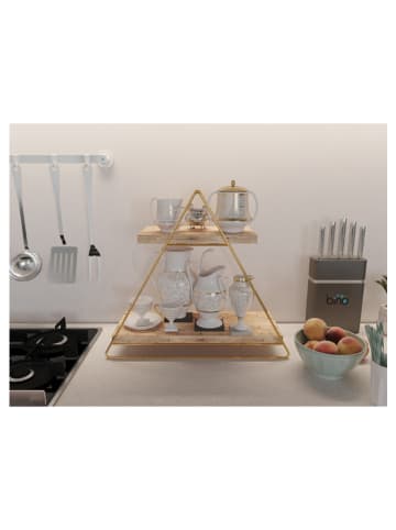 Scandinavia Concept Wandmeubel naturel/goudkleurig - (B)42 x (H)38 x (D)16 cm