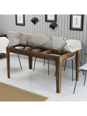 Scandinavia Concept Eettafel "Milan" crème/bruin - (B)145 x (H)75 x (D)88 cm