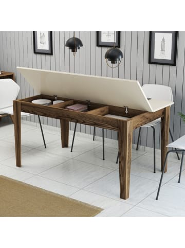 Scandinavia Concept Stół "Milan" w kolorze kremowo-brązowym do jadalni - 145 x 75 x 88 cm