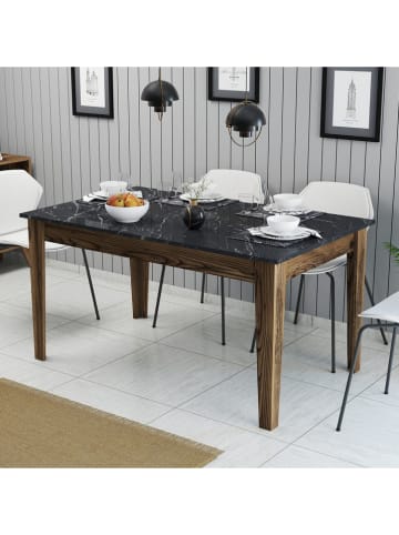 Scandinavia Concept Esstisch "Milan" in Schwarz/ Braun - (B)145 x (H)75 x (T)88 cm