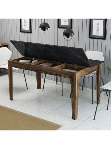 Scandinavia Concept Eettafel "Milan" zwart/bruin - (B)145 x (H)75 x (D)88 cm