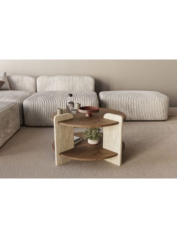 Scandinavia Concept Salontafel bruin/beige - (B)70 x (H)45 x (D)70 cm
