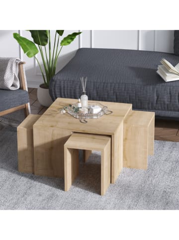 Scandinavia Concept Salontafel "Ortanca" eikenkleurig - (B)60 x (H)37 x (D)60 cm