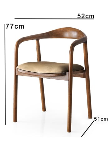 Scandinavia Concept Armstoel "Pa" bruin/lichtbruin - (B)52 x (H)77 x (D)51 cm