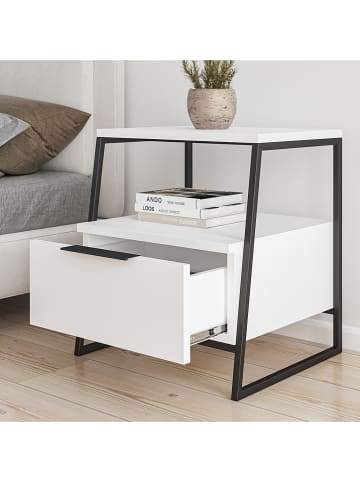 Scandinavia Concept Nachttisch "Pal" in Weiß - (B)45 x (H)50 x (T)41 cm
