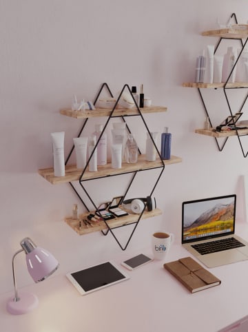 Scandinavia Concept Regał ścienny "Prizma Raf" w kolorze jasnobrązowym - 60 x 70 x 16 cm