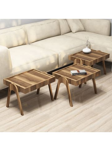 Scandinavia Concept 3er-Set: Beistelltische "Roma" in Walnuss