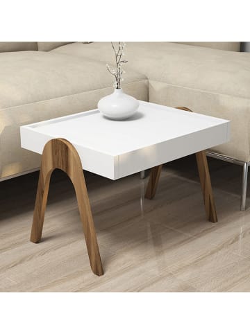 Scandinavia Concept 3-delige set: bijzettafels "Roma" walnootkleurig/wit