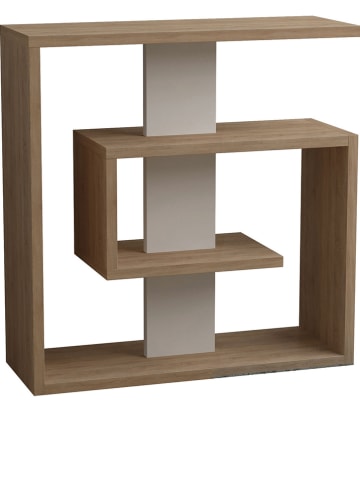 Scandinavia Concept Bijzettafel "Saly" wit/eikenkleurig - (B)55 x (H)57 x (D)20 cm