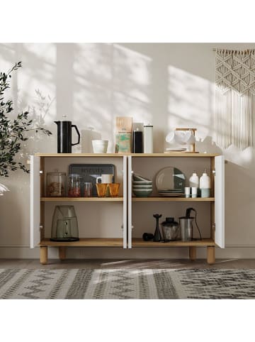 Scandinavia Concept Kommode ''Venedik'' in Hellbraun/ Weiß - (B)120 x (H)73 x (T)29,6 cm