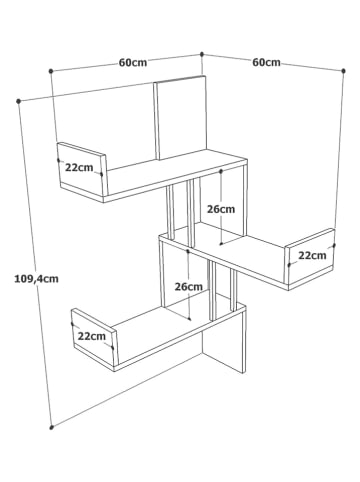 Scandinavia Concept Regał ścienny w kolorze jasnobrązowym - 60 x 109,4 x 60 cm