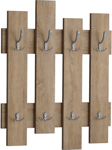 Scandinavia Concept Wandgarderobe "Wave" in Eiche - (B)64 x (H)81 x (T)4 cm
