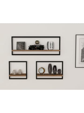 Scandinavia Concept 3-delige set: wandmeubels dennenkleurig/zwart