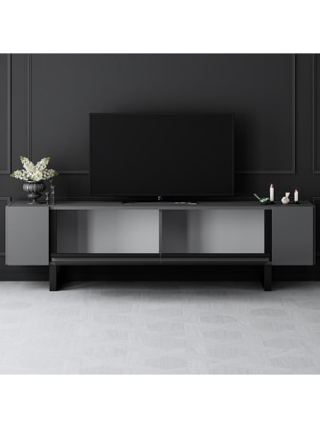 Scandinavia Concept TV-Kommode in Grau/ Schwarz - (B)180 x (H)50 x (T)30 cm