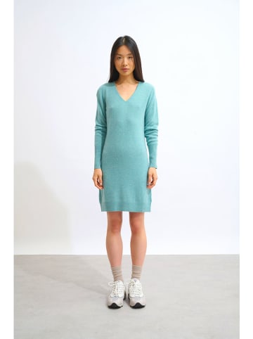 AUTHENTIC CASHMERE Kaschmir-Kleid "Capelet" in Türkis