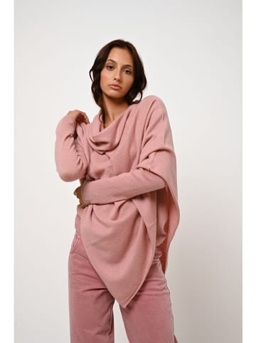 AUTHENTIC CASHMERE Kasjmieren poncho "Carra" lichtroze