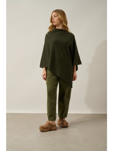 AUTHENTIC CASHMERE Kasjmieren poncho "Carra" kaki