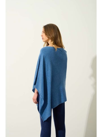 AUTHENTIC CASHMERE Kasjmieren poncho "Carra" blauw