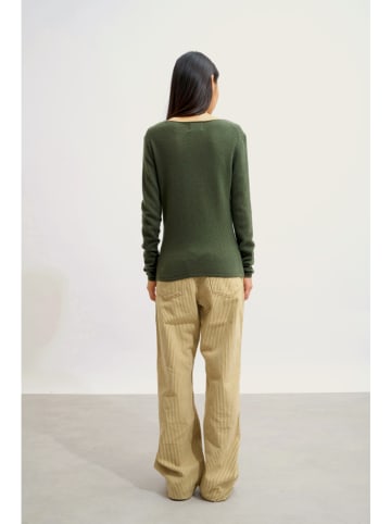 AUTHENTIC CASHMERE Kasjmieren trui "Epéna" kaki