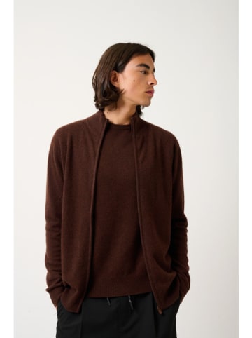 AUTHENTIC CASHMERE Kasjmieren vest "Albaron" donkerbruin