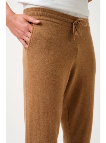 AUTHENTIC CASHMERE Kaszmirowe spodnie "Bichet" w kolorze jasnobrązowym