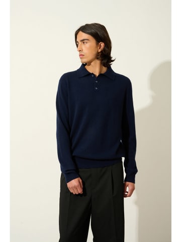 AUTHENTIC CASHMERE Kasjmieren trui "Charvet" donkerblauw