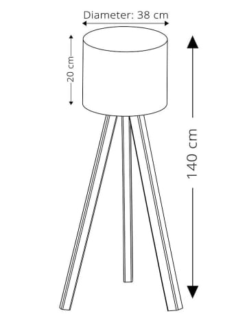 Opviq Lampa stojąca w kolorze beżowo-kremowym - 38 x 140 cm