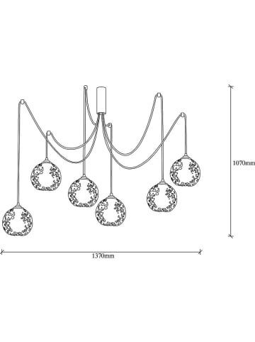 Opviq Hängeleuchte "Fellini" in Schwarz - Ø 137 cm