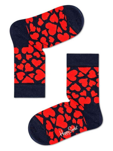 Happy Socks Skarpety "Heart" w kolorze czerwono-czarnym
