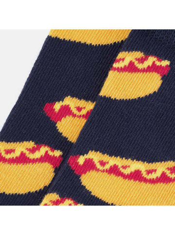 Happy Socks Skarpety "Hot Dog" w kolorze granatowo-żółtym