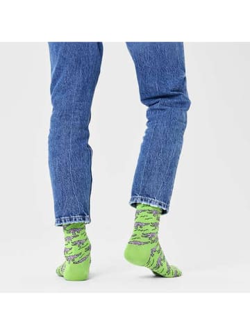 Happy Socks Socken "Crocodile" in Hellgrün